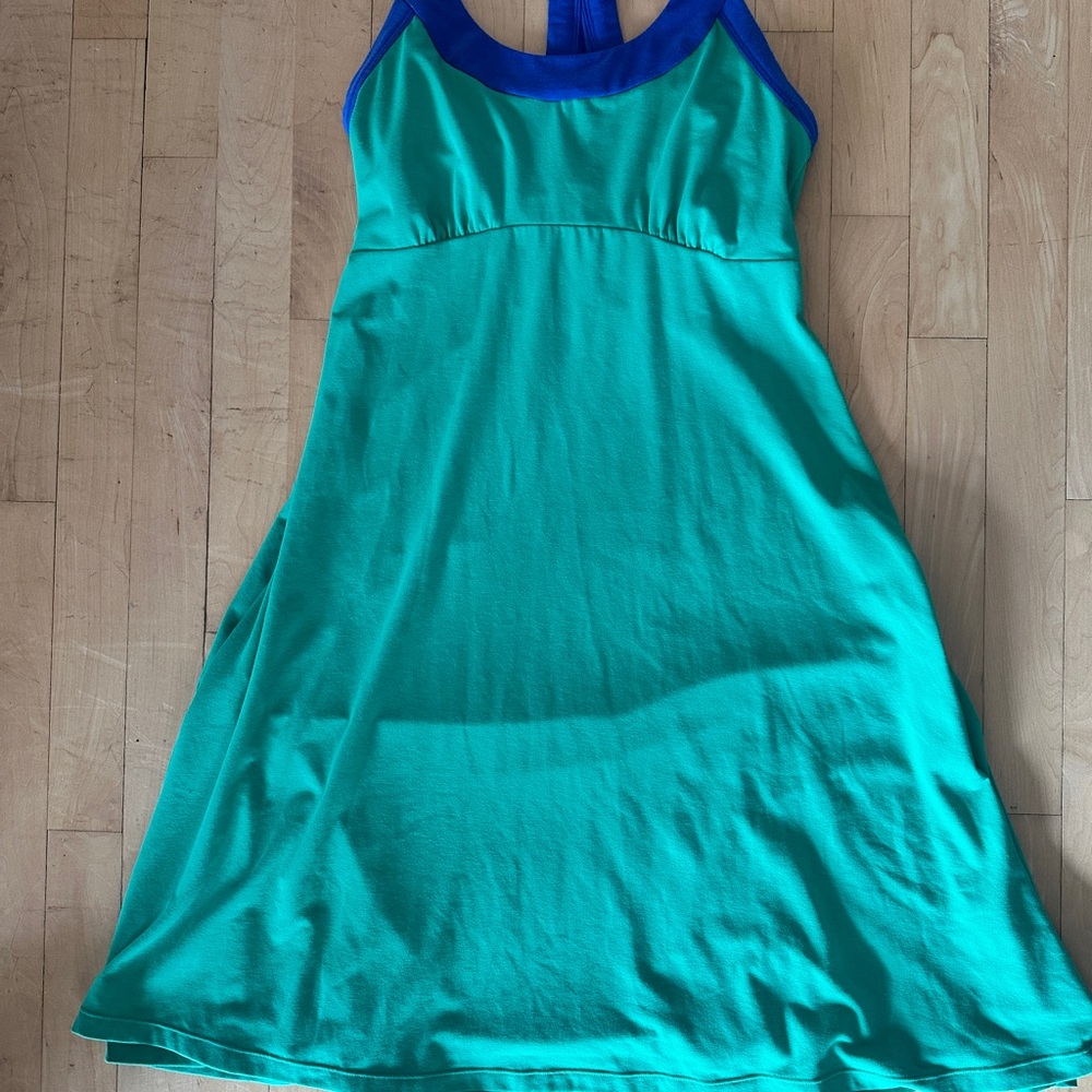 Prana Teal Dress with Royal Blue Trim
